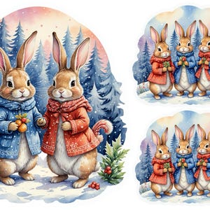 Papier de riz de Noël pour découpage, albums éphémères lapin lapin, fabrication de cartes, impression d'art déco pour chambre d'enfant, décoration de bougies et de meubles à faire soi-même