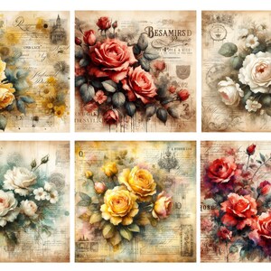 Roses Rice Paper for Decoupage, Scrapbooking, Journals, Card Making and ...