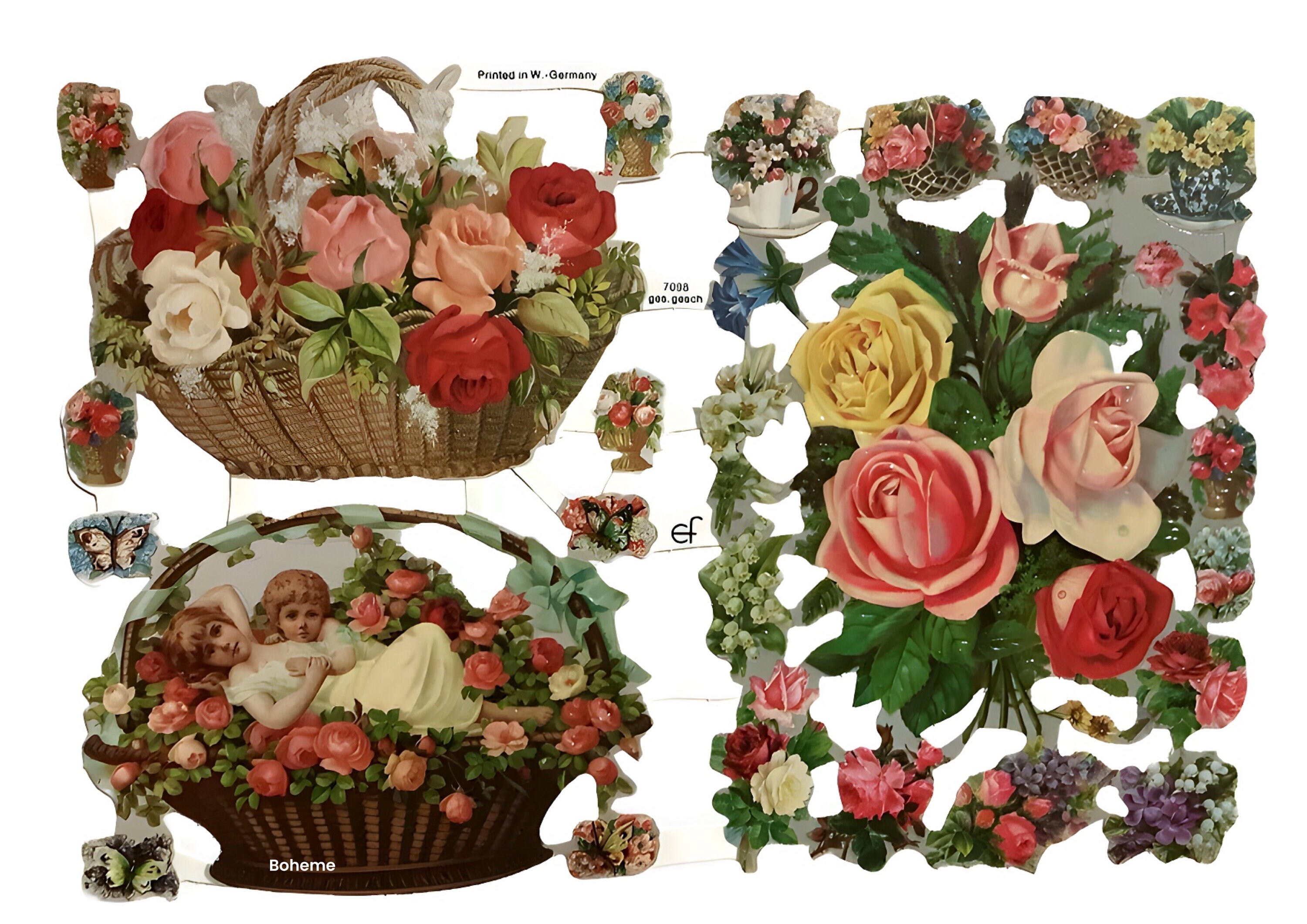 Vintage Scraps - A Basket Full of Roses Vintage Scraps - A Basket Full of Roses