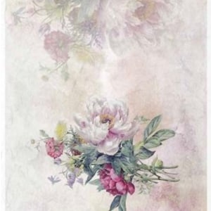 Rice Paper for Decoupage, Vintage Watercolor Pink Roses, Decorative Paper Collage, Scrapbooking, Card Making, 1 A4 Sheet, R1390