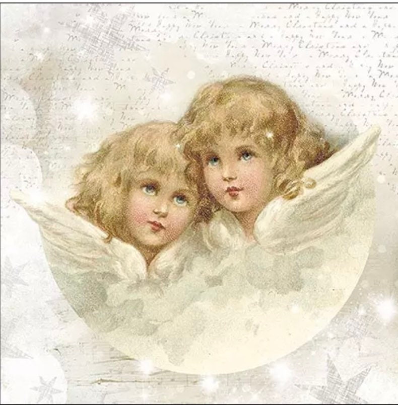 set of 4 DESIGNS PAPER NAPKINS COLLECTION for DECOUPAGE Christmas Angels 