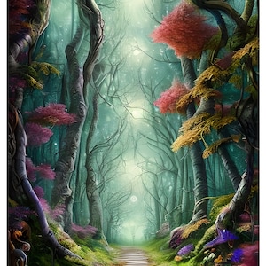 Carta di riso per decoupage / Fantasy Forrest / Tessuto di gelso / Scrapbooking / 1 foglio A4 / 30 g/2