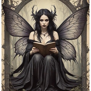 Grimoire Gothic Fairy Carta di riso per decoupage, artigianato decorativo in carta, scrapbooking, creazione di biglietti, arredamento
