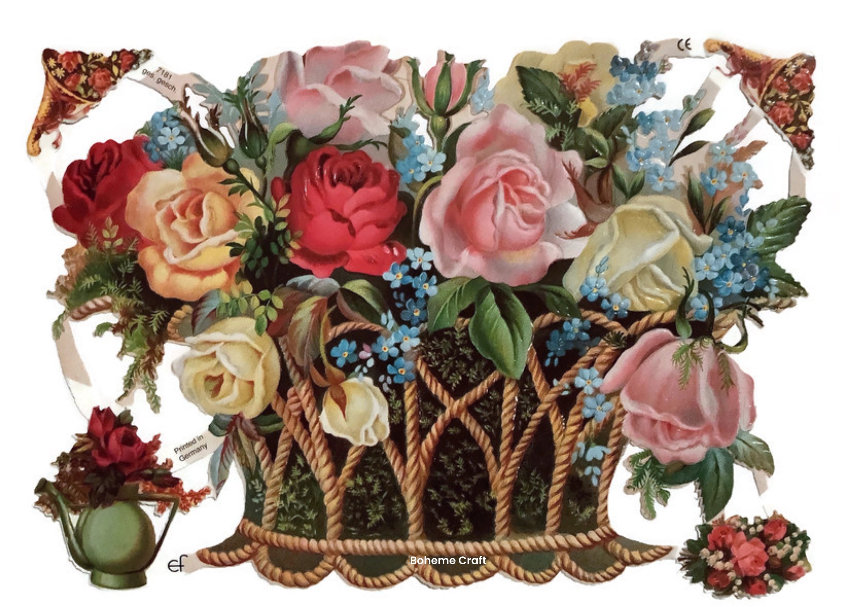 Vintage Scraps - A Basket Full of Roses Vintage Scraps - A Basket Full of Roses