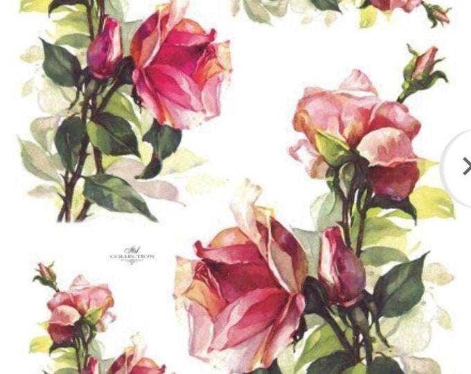 Rice Paper for Decoupage, Roses, Mulberry, Tissue, Scrapbooking, Card ...