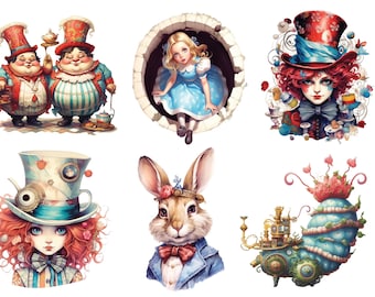 Sprookjesachtig Alice-rijstpapier voor decoupage, decoratief papier, knutselen, kaarten maken, scrapbooking en tijdschriften