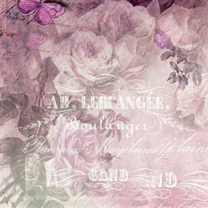 Papel o tarjeta de scrapbooking con diseño de rosas y mariposas vintage, estilo shabby chic, para manualidades decorativas, fabricación de tarjetas y diarios, tamaño A4, SCM0019