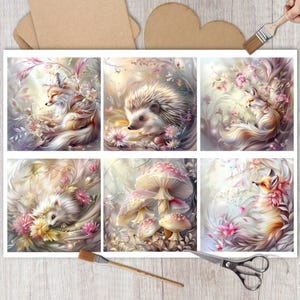 Papier de riz de conte de fées pour découpage, animaux de la forêt enchantée, éphémères de scrapbooking, fabrication de cartes, travaux manuels décoratifs en papier, décoration DIY