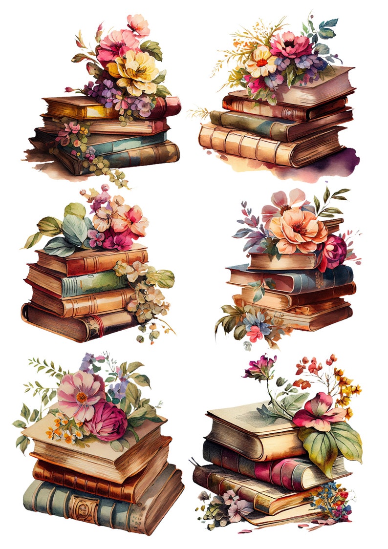 A4 Rice Paper/ Decoupage / Vintage Floral Books / Scrapbooking Etsy UK