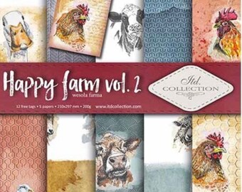 Farm Animal Scrapbooking Paper Collection, Farm Animal Ephemera for Card Making, Journals, Decorative Paper Crafts, Happy Farm Vol 2