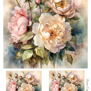 Vintage Roses Rice Paper for Decoupage, Scrapbooking, Journals, Card ...