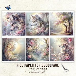 Enchanted Forrest Decoupage Rice Paper Fairytale Animal Collage Sheet Scrapbook journals Card Making Supplies. image 7