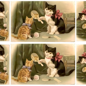Papier de riz pour découpage, collage de chats vintage, scrapbooking, journaux, travaux manuels en papier décoratif