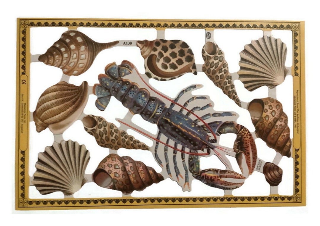 Vintage MLP Die Cut Embossed Paper Scraps Sea Life Decoupage Etsy