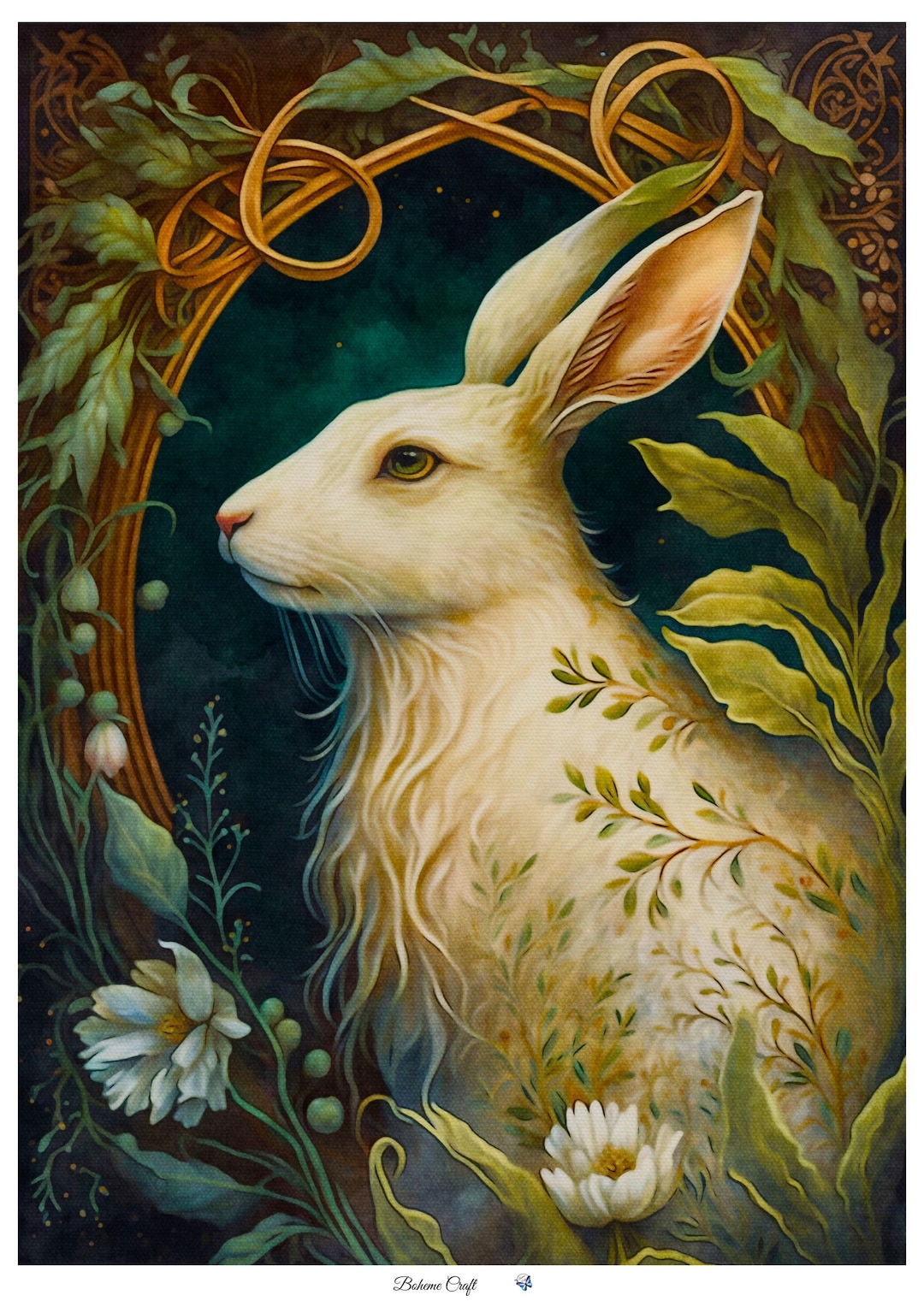 Gothic Rabbit Art Print: Rice Paper for Decoupage, Scrapbooking (A4/A5 ...