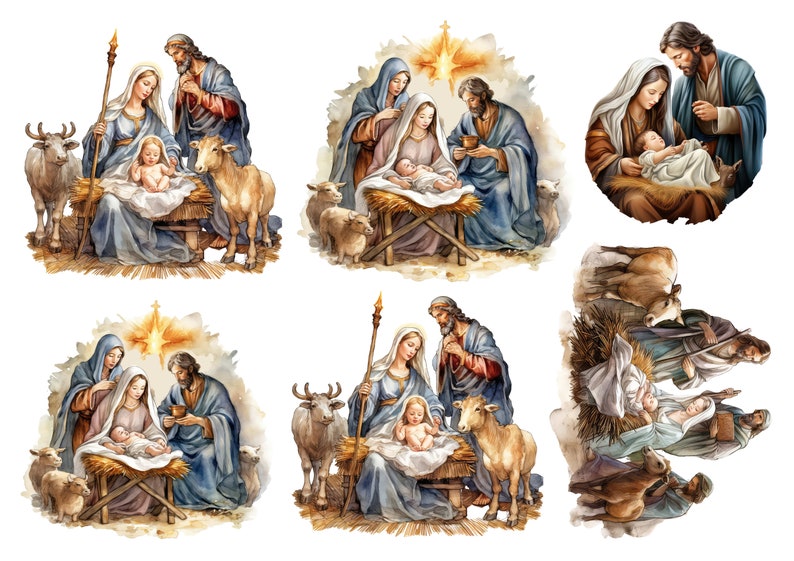 Azeeda Weihnachtskrippe Gummistempel – Unmontiert, Größe A7, Für Karten & Scrapbooking (RS00034828)