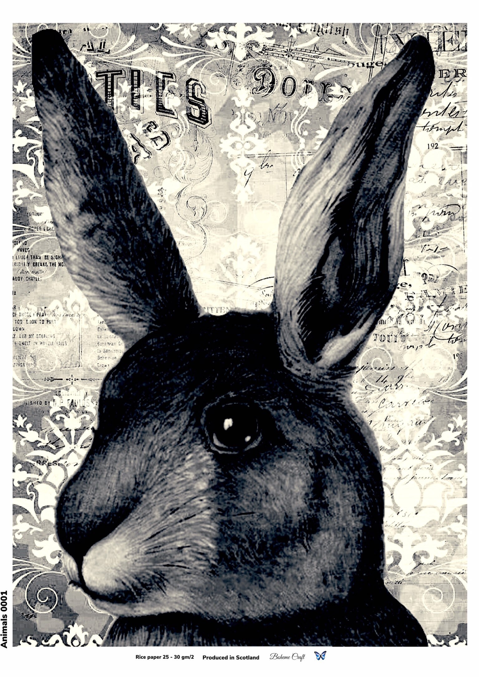 Decorative Rice Paper Sheet for Decoupage / Mulberry/ Bunny Etsy