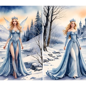 Fantasy Winter Princess Rice Paper for Decoupage, Scrapbooking, Card Making, Decorative Paper Crafts, Princess Decor