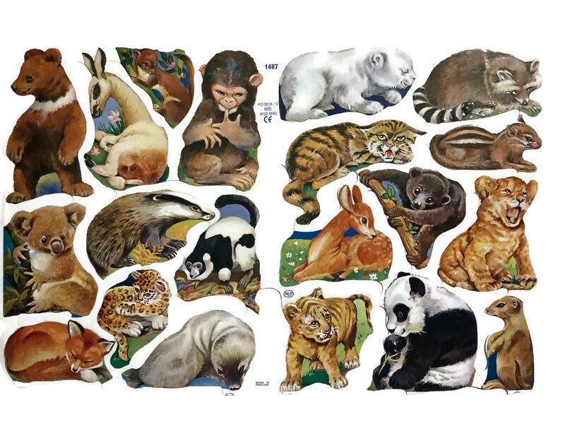 Vintage Wild Animal Paper Scraps: MLP Embossed Die Cuts for