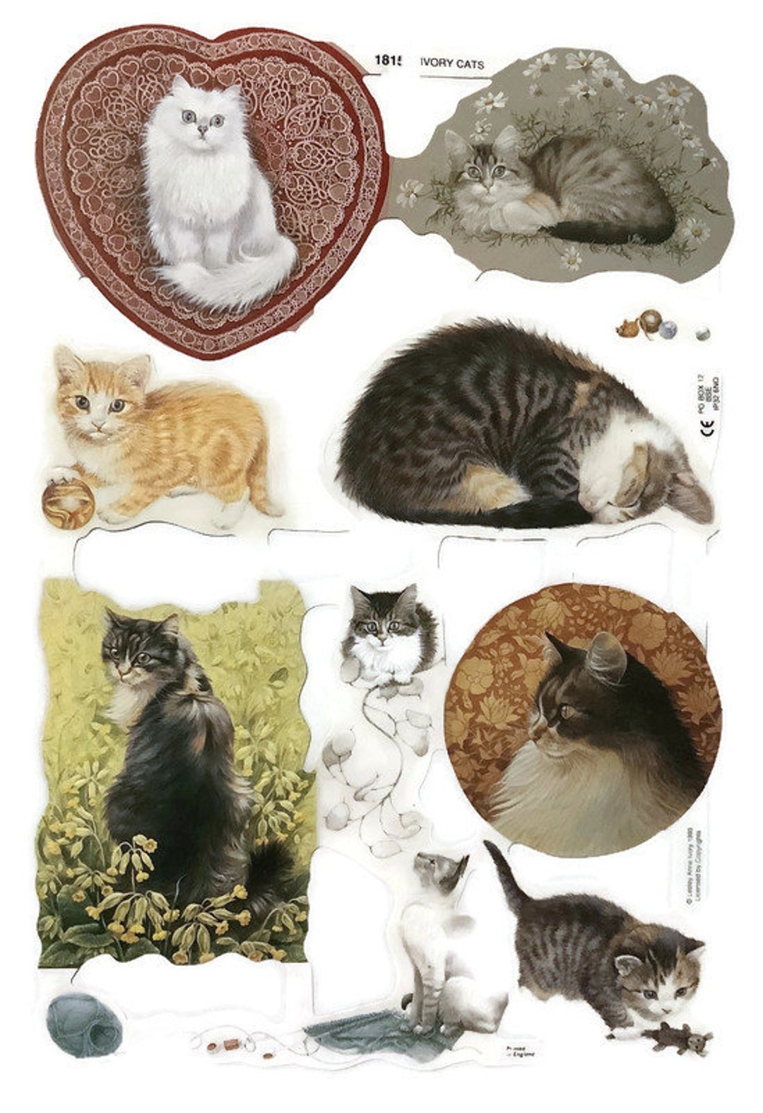 Vintage MLP Die Cut Embossed Paper Scraps Cats Collage Etsy