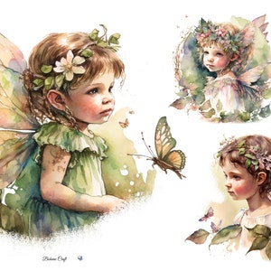 Carta di riso per decoupage / Fantasia fata cherubini / Tessuto di gelso / Scrapbooking / 1 foglio A4 / 30 g/2