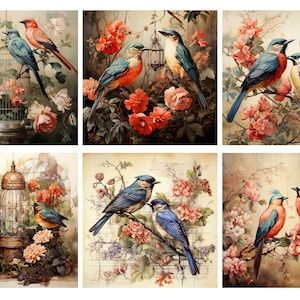 Papel de arroz para decoupage, pássaros, artesanato decorativo em papel, diários, scrapbooking, fabricação de cartões, 1 folha