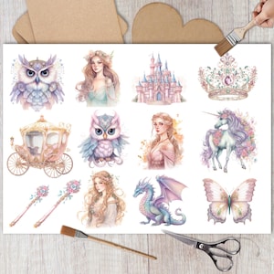 Papier de riz pour découpage / collage féerique fantastique / papier de soie mûrier / scrapbooking / 1 feuille A4 / 30 g/2