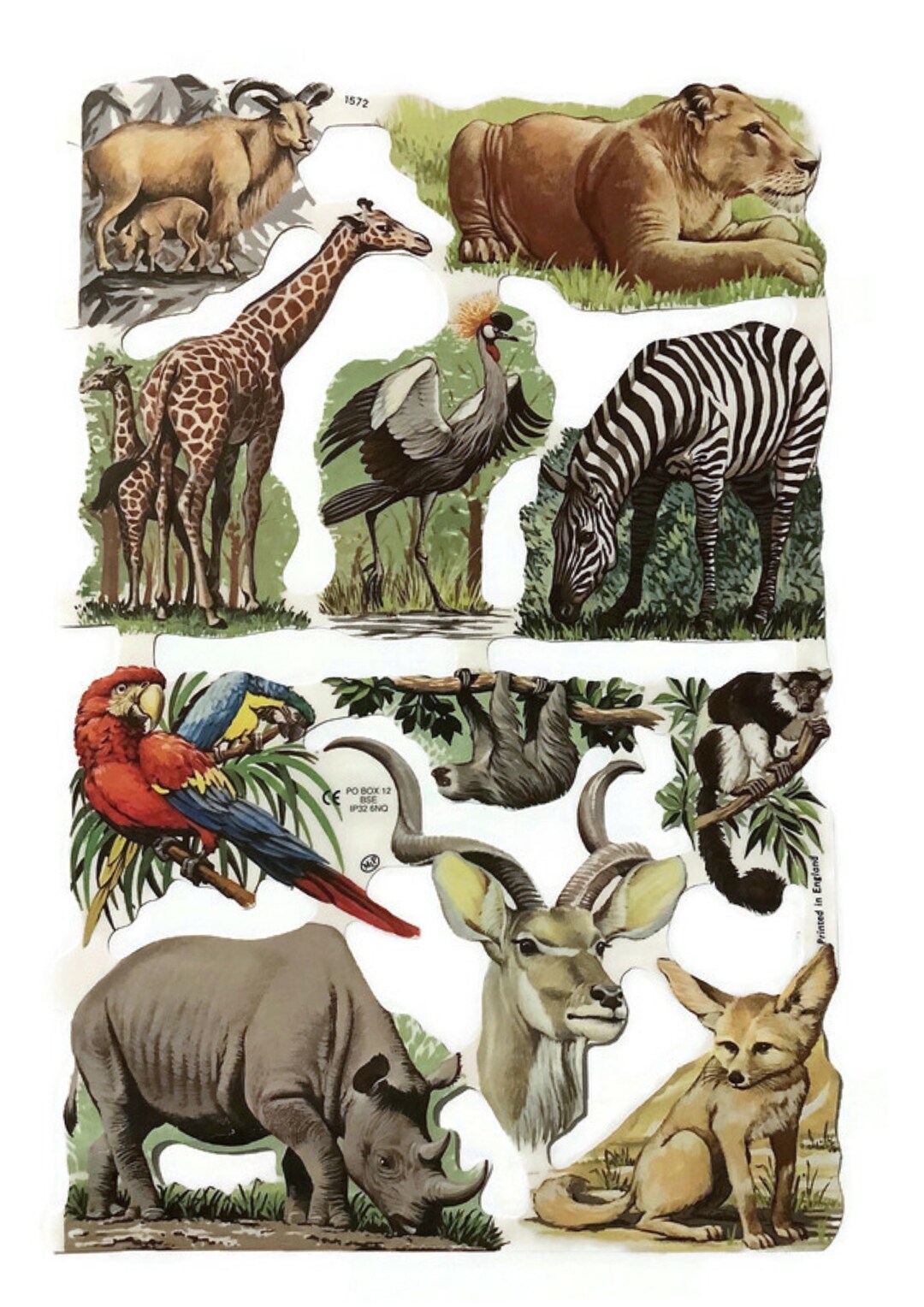 Vintage MLP Die Cut Embossed Paper Scraps Wild Animals Etsy