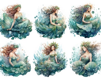 Mermaid Rice Paper for Decoupage, Decorative Paper Crafts, Furniture DIY, Card Making And Scrapbooking.