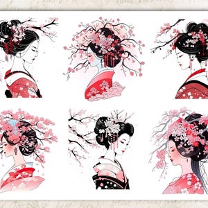 Carta di riso per decoupage, collage di creazione di biglietti Geisha, artigianato decorativo in carta, effimeri album di ritagli, decorazioni fai da te Geisha giapponese,