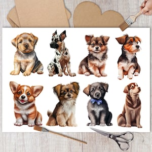Rijstpapier voor decoupage, hondenrascollage, plakboek ephemera, kaarten maken, doe-het-zelfdecoratie en decoratief papier knutselen