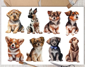 Dog Breed Collage Rice Paper: Decoupage, Scrapbooking (A4/A5)
