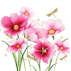 4x serviettes en papier pour découpage Craft et parti-Evelyn Fleur 4x serviettes en papier pour découpage Craft et parti-Evelyn Fleur