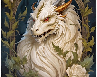 Decorative Rice Paper for Decoupage, Gothic Dragon, Art Print, Scrapbooking, Card Making.