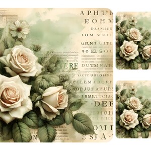 Vintage White Roses Rice Paper for Decoupage, Furniture Upcycle ...