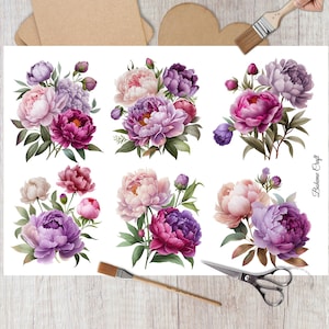 Rijstpapier voor decoupage, pioenroos lentebloem collage, meubelupcycle, paasstickers, kaarten maken, decoratief papier