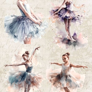 Carta di riso per decoupage, ballerine acquerello, tessuto di gelso, diario di scrapbooking, stampa artistica