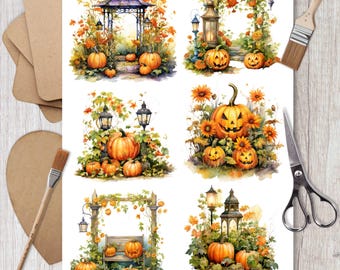 Rice Paper For Decoupage, Pumpkin Collage Sheet, A4 A5, Autumn Decor