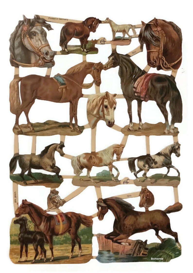 Vintage Style Pferd Die Cut Scraps: Altpapier Ephemera Bild 6