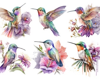 Rice Paper for Decoupage / Hummingbirds / Mulberry Tissue / Scrapbooking / 1 A4 Sheet / 30gm/2