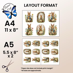 Bunny Rabbit Rice Paper for Decoupage, Scrapbook Ephemera, Card Making ...