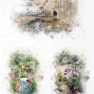 Papier ryżowy do decoupage'u, ogród kwiatowy, tworzenie kartek, dekoracyjne wyroby papiernicze, efemerydy do scrapbookingu, R1601