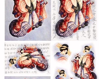 Japanese Geisha Rice Paper: A4 Decoupage Paper, Scrapbooking