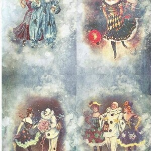 Carta di riso per decoupage, maschere fantasy, gelso decorativo, scrapbooking, creazione di biglietti, 1 foglio A4, R1651