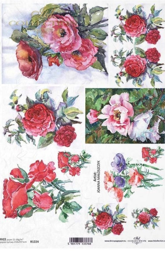 Red rose rice paper discount