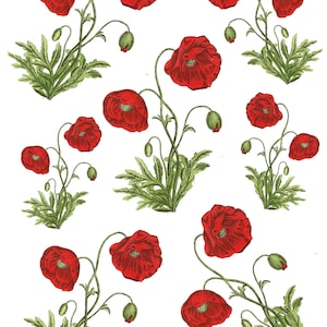 Papier de riz pour découpage, collage de fleurs de pavot rouge, bricolage de meubles, fabrication de cartes, créations créatives en papier