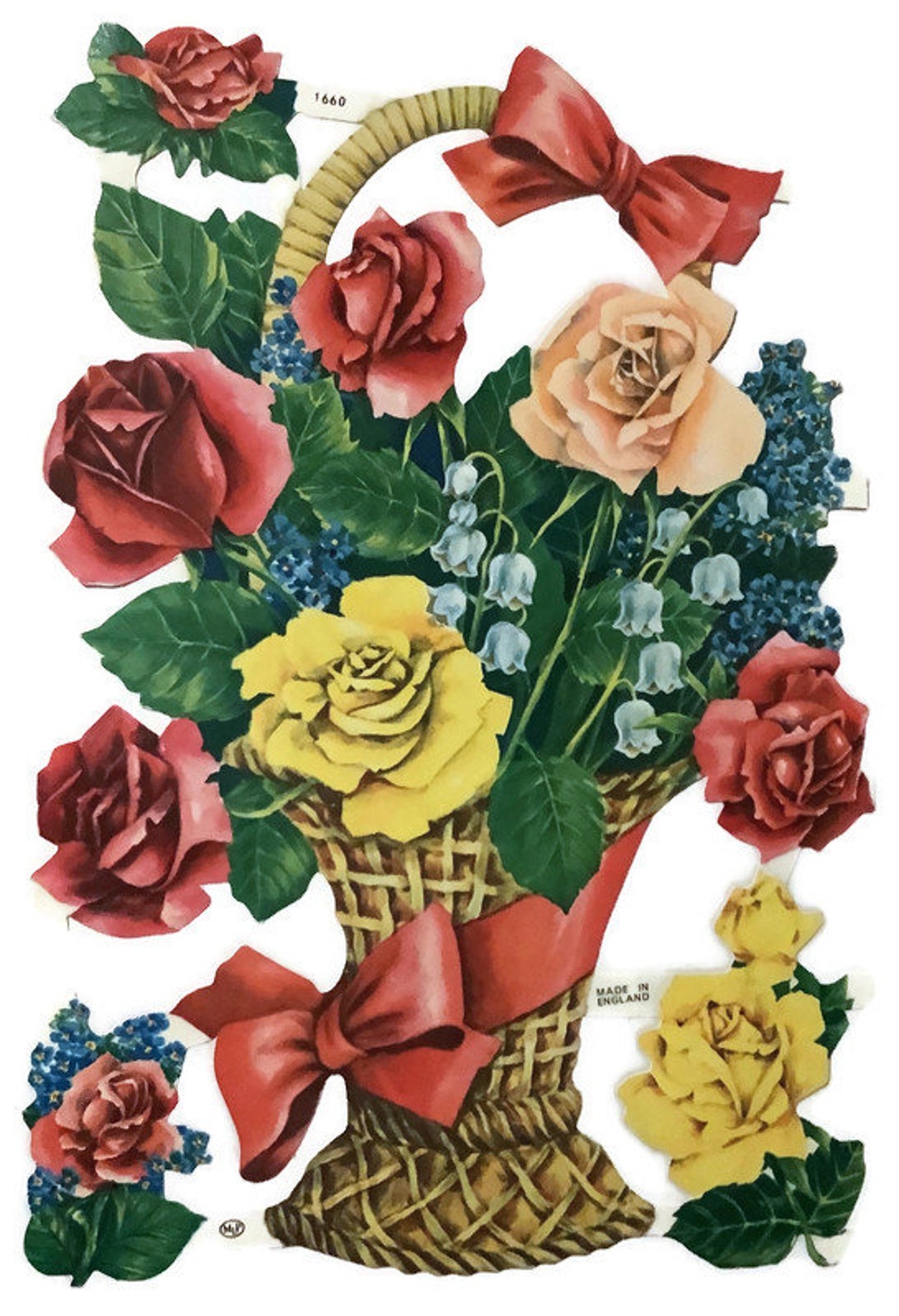 Vintage MLP Die Cut Embossed Paper Scraps Vintage Flower Etsy