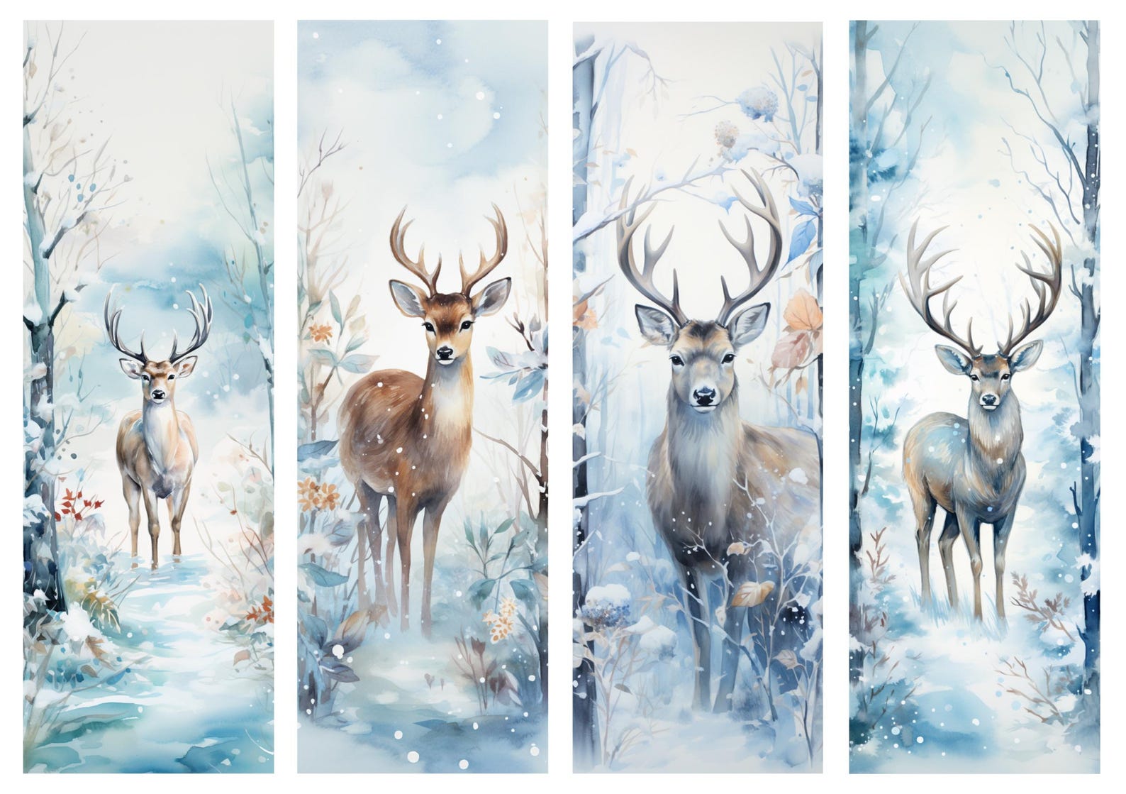 Stag Collage Winter Stag Rice Paper for Decoupage: Snow Scene Collage - Etsy