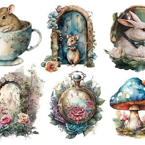 Carta di riso per decoupage / Alice delle fiabe / Tessuto di gelso / Scrapbooking / 1 foglio A4 / 30 g/2