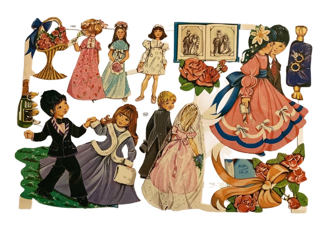 Vintage MLP Die Cut Embossed Paper Scraps Children Wedding Etsy